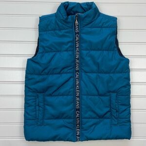 Calvin Klein youth teal puffer vest excellent condition size 5
